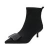 Aphixta 5 см Тонкие Каблуки Ботильоны Элегантная Женщина Современный Ботинок Острый Носок Лаконичные Эластичные Женские Высокие Сапоги