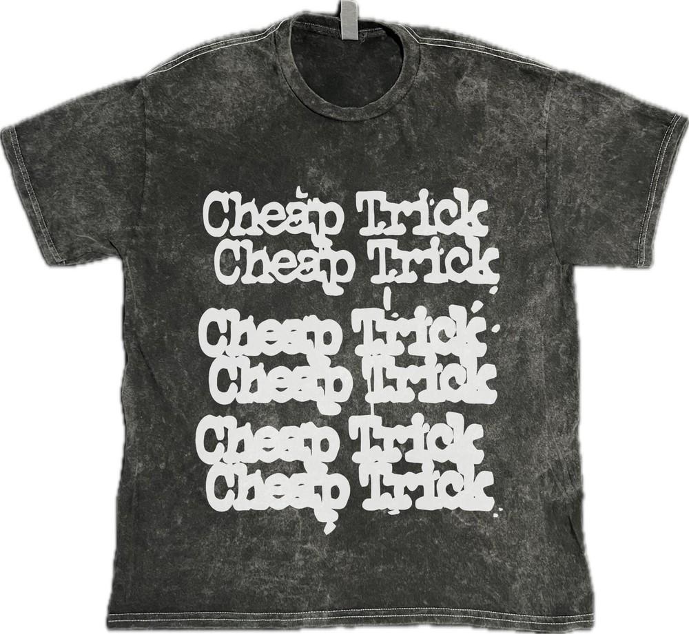 Cheap Trick Штатный логотип Рок-музыка на 100% хлопковой винтажной стираной футболке Унисекс