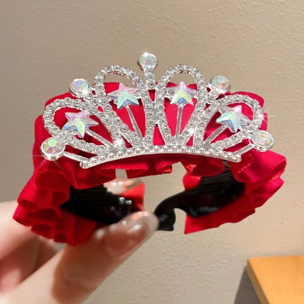 Pearl Chinese Kids Hair Claw Rhinestone Hair Clip Crab Children's New Year Crown Decorations