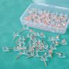 50/100Pieces Ball-shape Push Pins I-shape Map Pins Clear Pushpins for Cork Board Clear Sewing Pins for Fabric Sewing