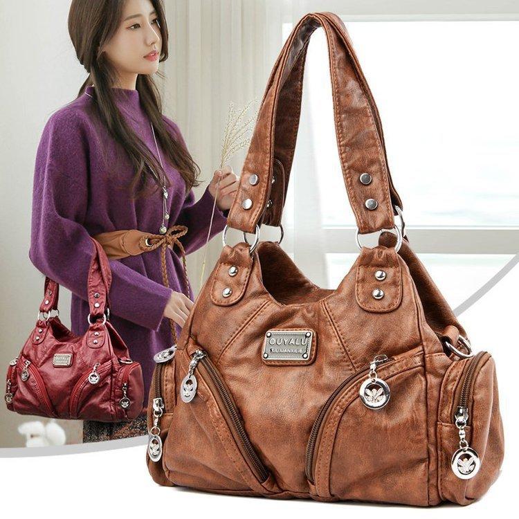 Ретро мягкая кожаная сумка-локомотив Tide Crossbody сумка через плечо качественная женская сумка