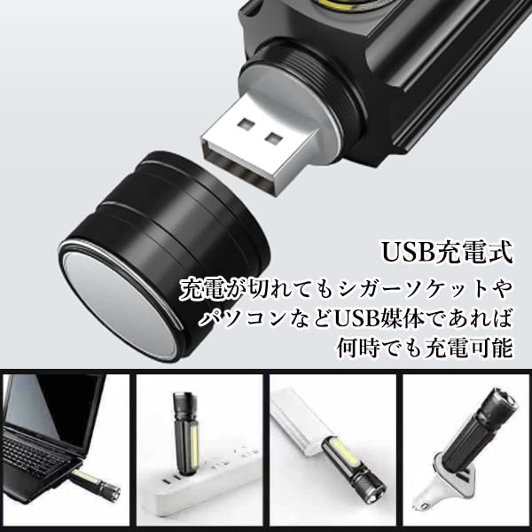 Work Light, Hand Light, LED Flashlight, USB Charging, Rechargeable, Powerful,