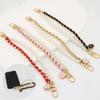 1pc Universal Phone Charm Bracelet Chain Leather Strap Rope Pendant Metal Anti-lost