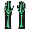 Ghost Festival Skeleton Costume Accessory Skeletal-print Knee-high Socks And Long Gloves Glow-in-the-dark Pattern Halloween Set