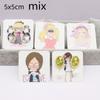 5x5cm Hot Sale New Comic Style Beautiful Wink Girl /take Photo Girl Series Stud Drop Earring Package Pattern Card