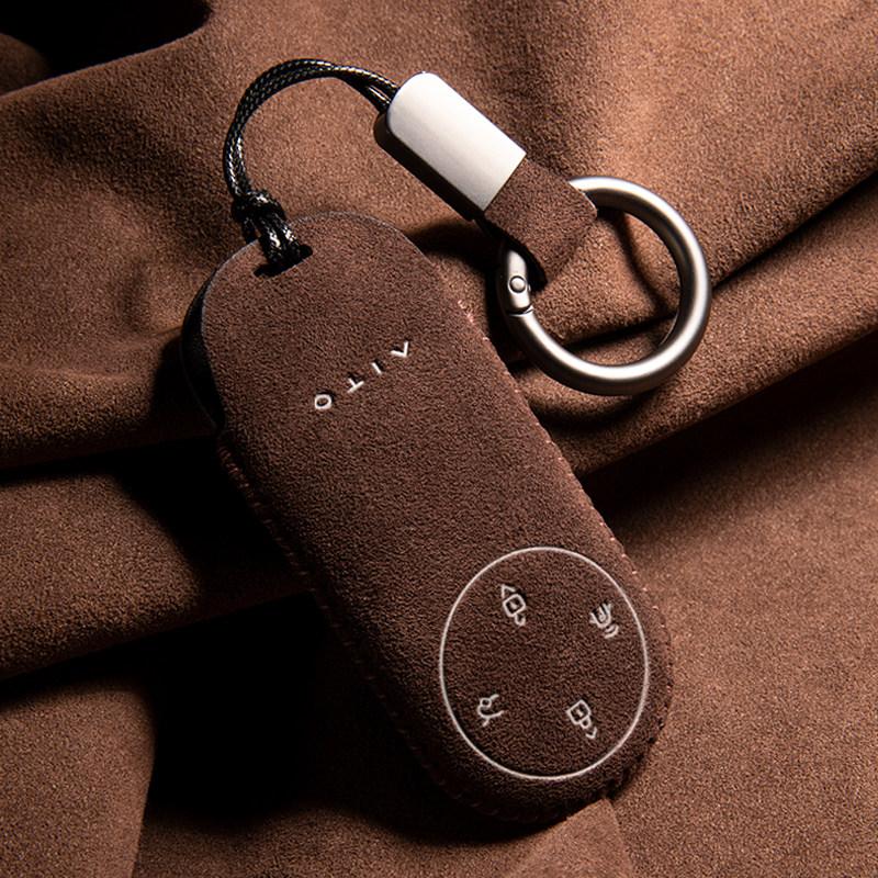 For Aito M8 M9 M7 Key Case High-grade Suede Cover Ultra/Max Version Shell Buckle Keychain Interior Decor Accessories