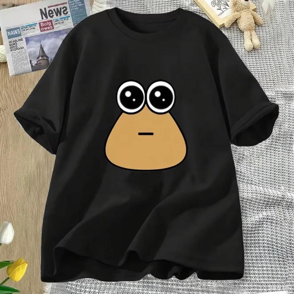 Hungy Pou Uwu Графические Принты Футболки Смешные Оверсайз Мужские Женские Футболка с Коротким Рукавом Одежда Стритвир Футболка Топы Мягкий Хлопок