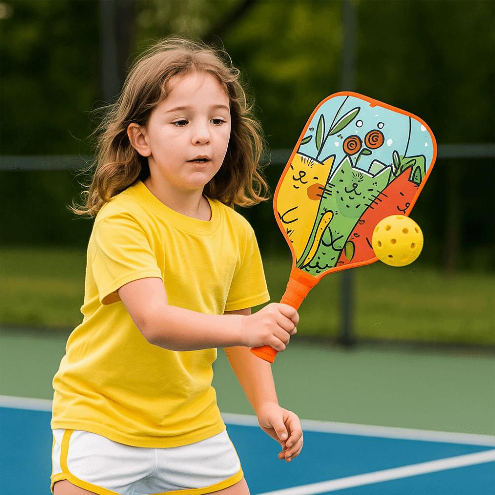 Lightweight Kid's Pickleball Set Colorful Pickleball Paddle Set Pickle Ball Equipment