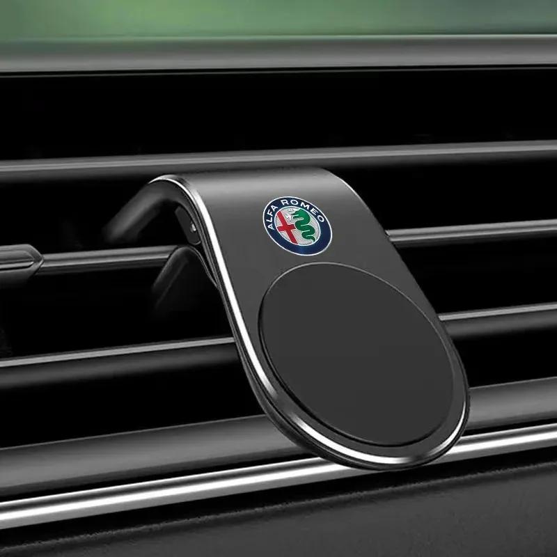 for Magnetic Car Phone Holder Metal Stand Accessories For Alfa Romeo 159 Spider Giulia Giulietta 156 Tonale Mito 147 8C Stelvio