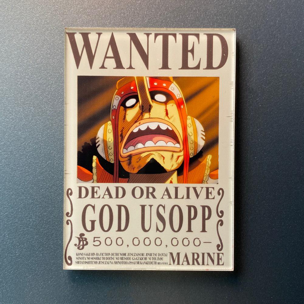 Creative One Piece Wanted Poster Magnet - Anime Cartoon Fridge Decor & Message Sticker