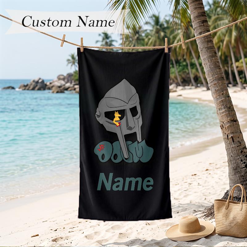 MF DOOM Custom Name Printed Beach Towel Personalized Soft Towel For Swimming Beach Travel