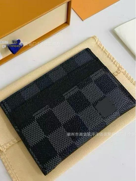 Винтажный клетчатый маленький кошелек для нескольких карт с логотипом