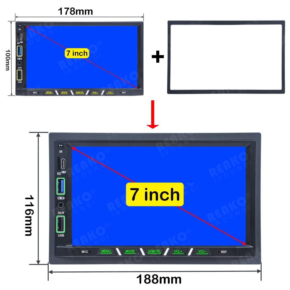 Reakosound 7'' Android Car Radio CarPlay Universal Car Gps Screen Adjustable 2 DIN Car Stereo Radio Navigation Player Head Unit
