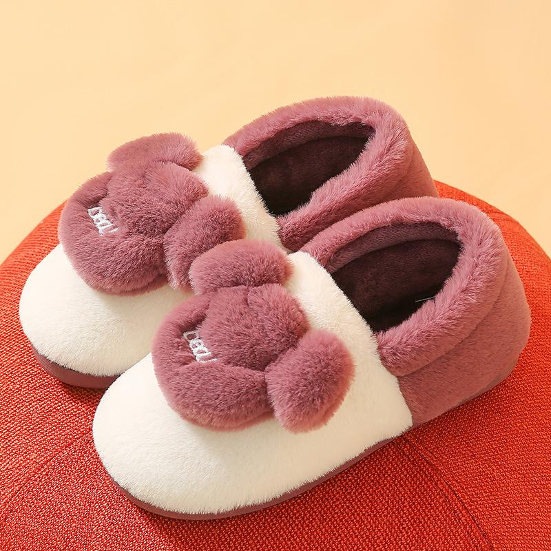 Fashion Men's and Women's New Slippers Winter Bag with Cotton Slippers Thick-soled Plush Indoor Warm Couple Shoes