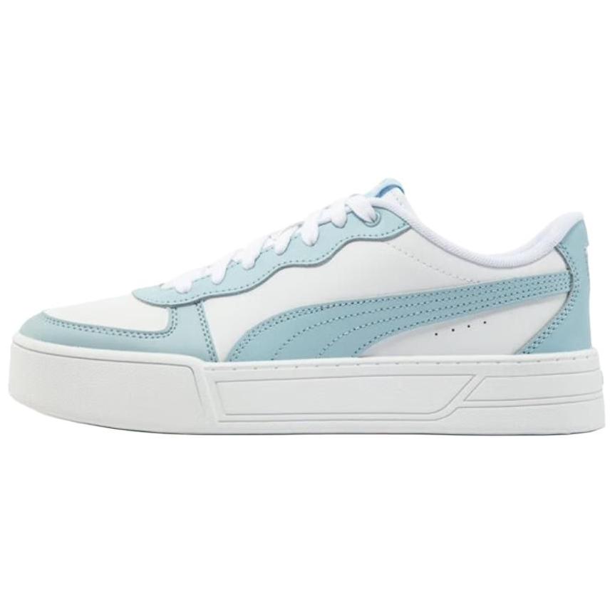Puma Skye Leather Casual Comfortable Low-Top Sneakers Women Sneakers White Blue 374764-21