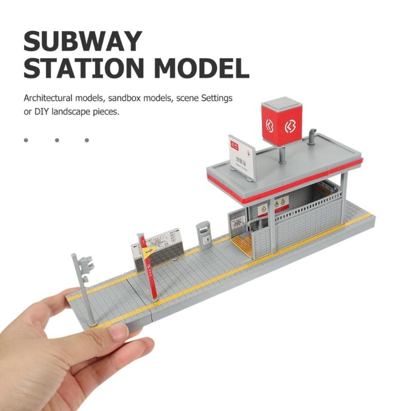 Miniature Unassembled Metro Station Building Model Set 1/64 Scale Railway Dioramas DIY Craft Project For Hobbyists