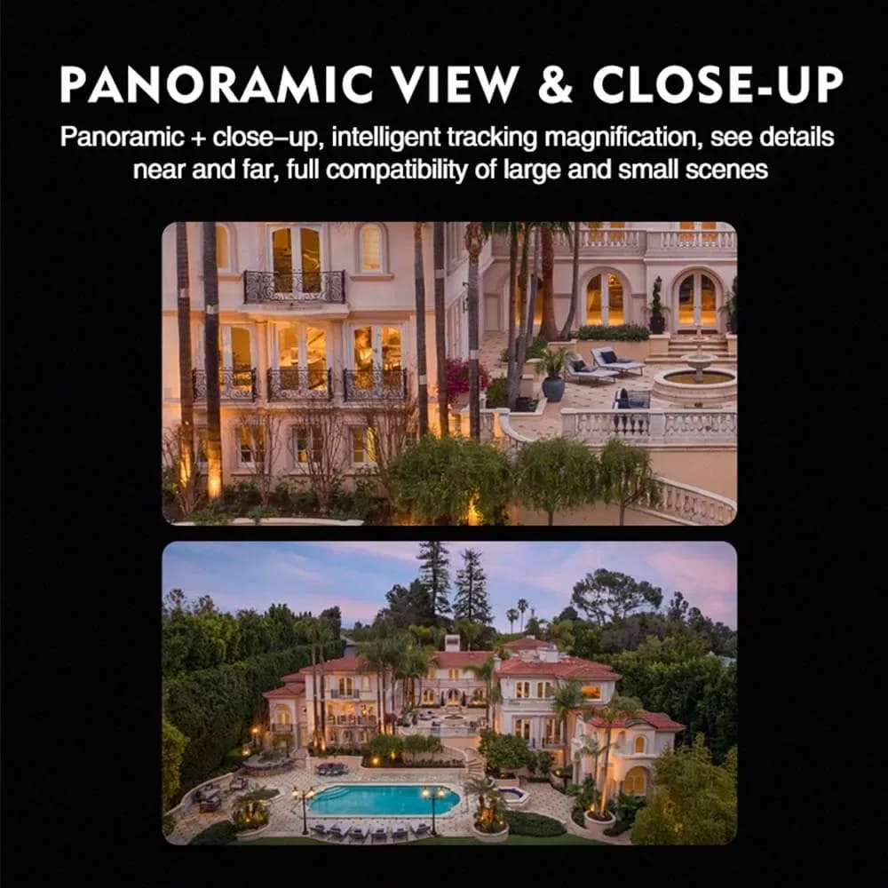2025 Новая камера WIFI PTZ 4K 8MP с двумя экранами, бинокулярная камера с искусственным интеллектом, автоматическое отслеживание, безопасность видеонаблюдения, интеллектуальное ночное видение, мониторинг на открытом воздухе