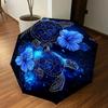 1PC Turtles Flowers Umbrella-8-Rib Reinforced Portable Folding Travel Suitable for All Seasons Outdoor Daily Use-J385