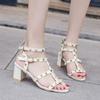 Женские туфли Rivet Roman Style Strip Pole Dance Square Health Sandals для женщин Sexy Summer 2024 Comfortable Luxury Sales Vintage