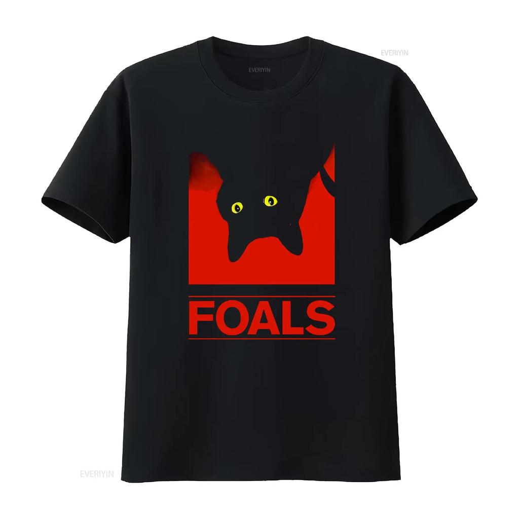 Foals Cat T Shirt Black Tea Unisex Unisex Vintage Breathable Streetwear Casual Unisex Graphic Soft Stretched