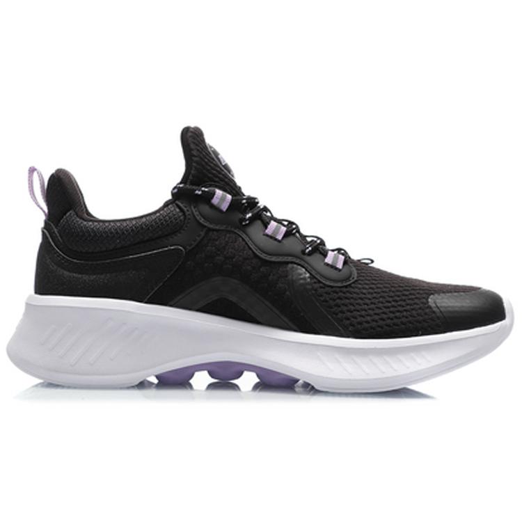 Li Ning Удобные Легкие Дышащие Низкие Беговые Кроссовки Женские Черные AREQ022-4