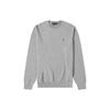 Polo FW22 сплошной вышитый логотип длинный рукав свитер мужской свитер серый 710680593010