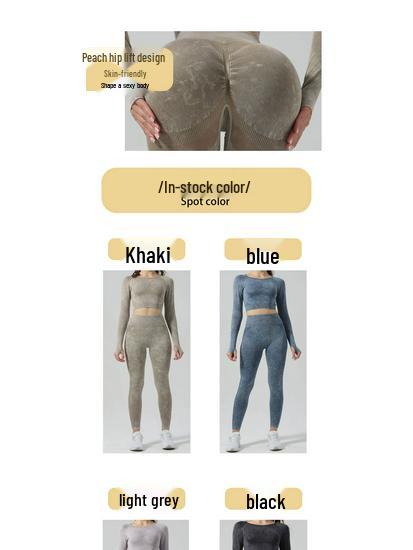 Women's High-Waist Yoga Set: Hip-Lifting Pants & Long-Sleeve Top