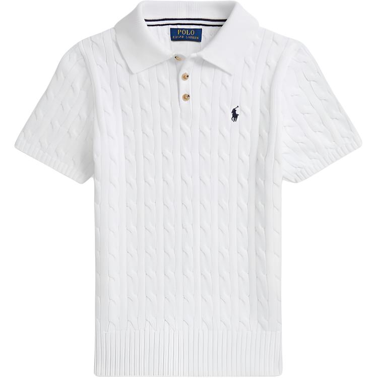 Polo Ralph Lauren Свитер с косами и воротником-поло Детские свитеры CWPOSWEY6820689-100