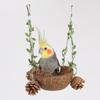 Hanging Bird House For Cage Bird Swing Toy With Chewing Toy Coconut Bird Nest Breeding Nesting Parrots Hanging Bed
