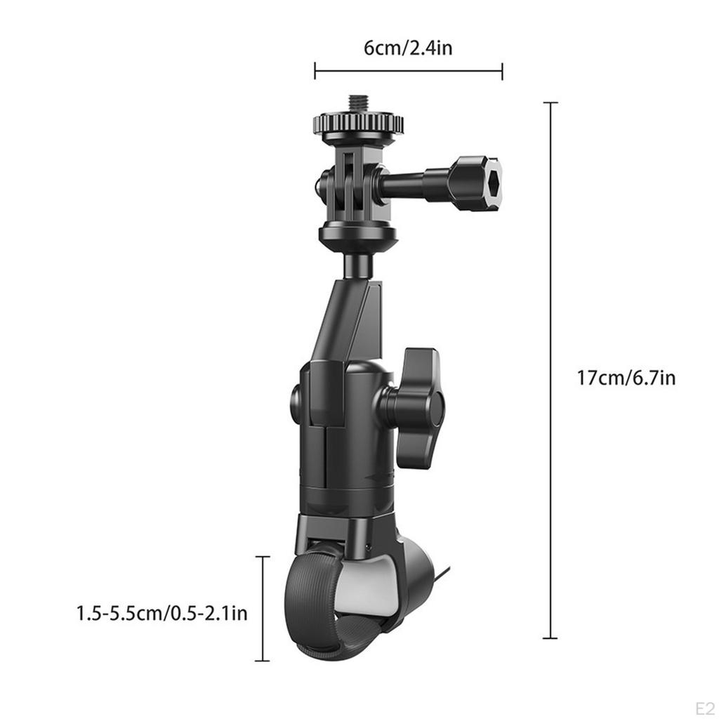Motorcycle Action Camera Mount Bracket Degree Rotatable Secure Screw-lock Easy To Install