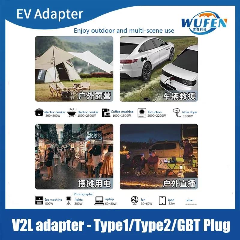 For Mexico BYD Outdoor Discharger Gbt Plug 16A Picnic Must-have Electric Car V2L Discharger 250V With USA NEMA5-15P USA Socket