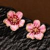 Drip Oil Floral Stud Earrings Enamel Drop Earrings Retro Flower Earrings  Girls