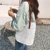 Korean Lace Aesthetic Large Capacity Shoulder Bucket Bag for Women - Spring/Summer