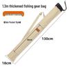Foldable Canvas Fishing Rod Bag: Large Capacity, Thickened Storage with Zipper, for Outdoor Tackle and Umbrella.