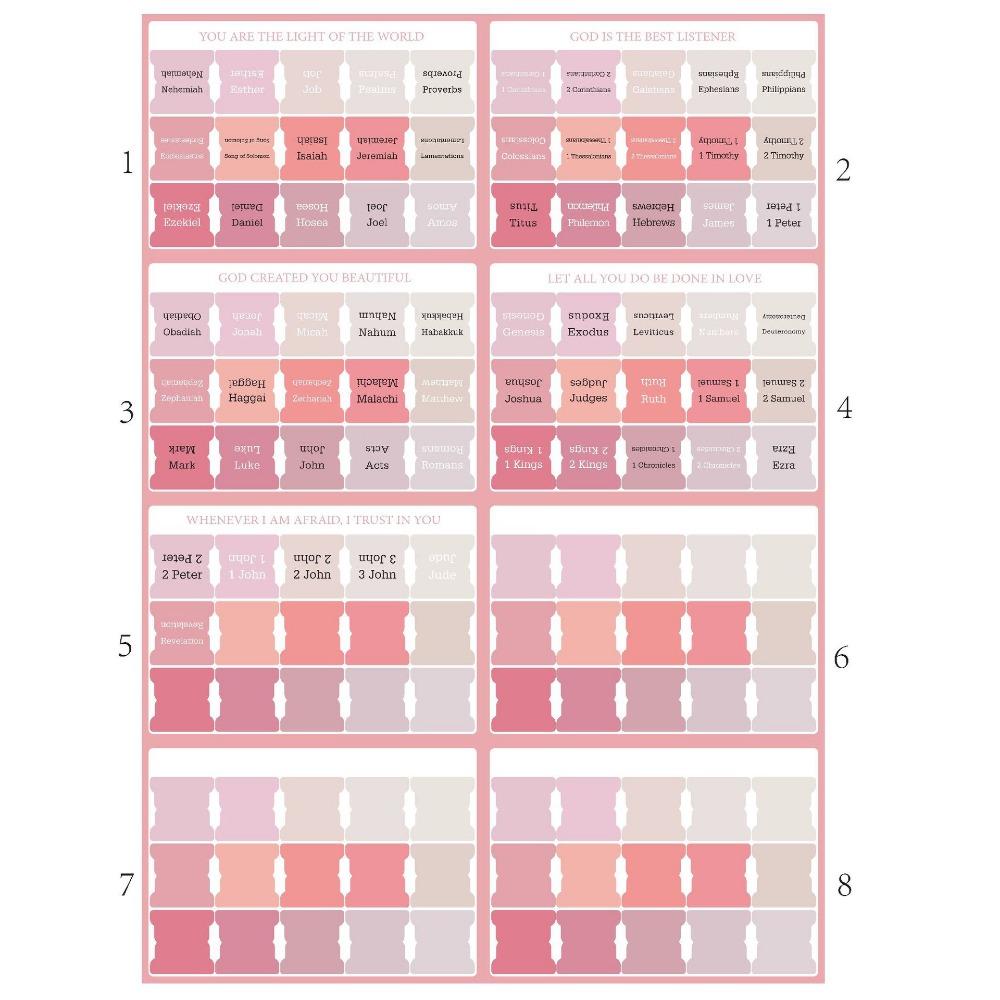 120PCS Laminated Laminated Bible Tabs Colorful Scripture Organization Tabs Book Index