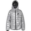 Logo Print Casual Hooded Down Jacket Kids Outerwear Silver White DZ9961-089