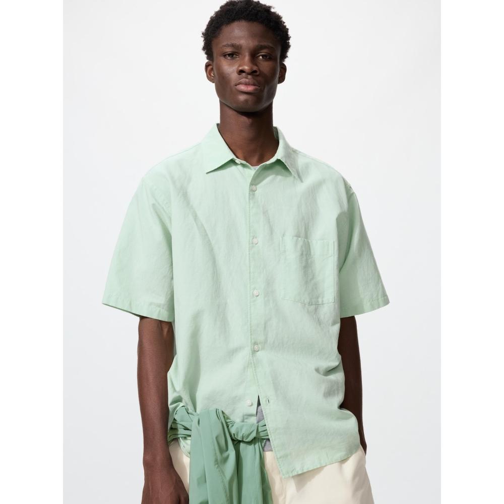 Uniqlo Японская хлопково-льняная рубашка