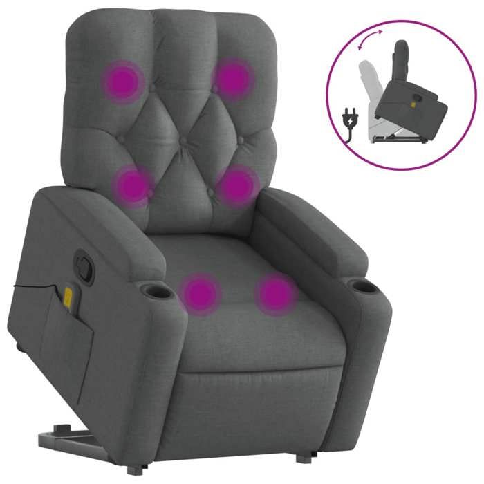 VidaXL Fauteuil de Massage Inclinable, Chaise de Relaxation avec Dossier et Repose-pied Réglables, Siège de Salon Salle de 3204723