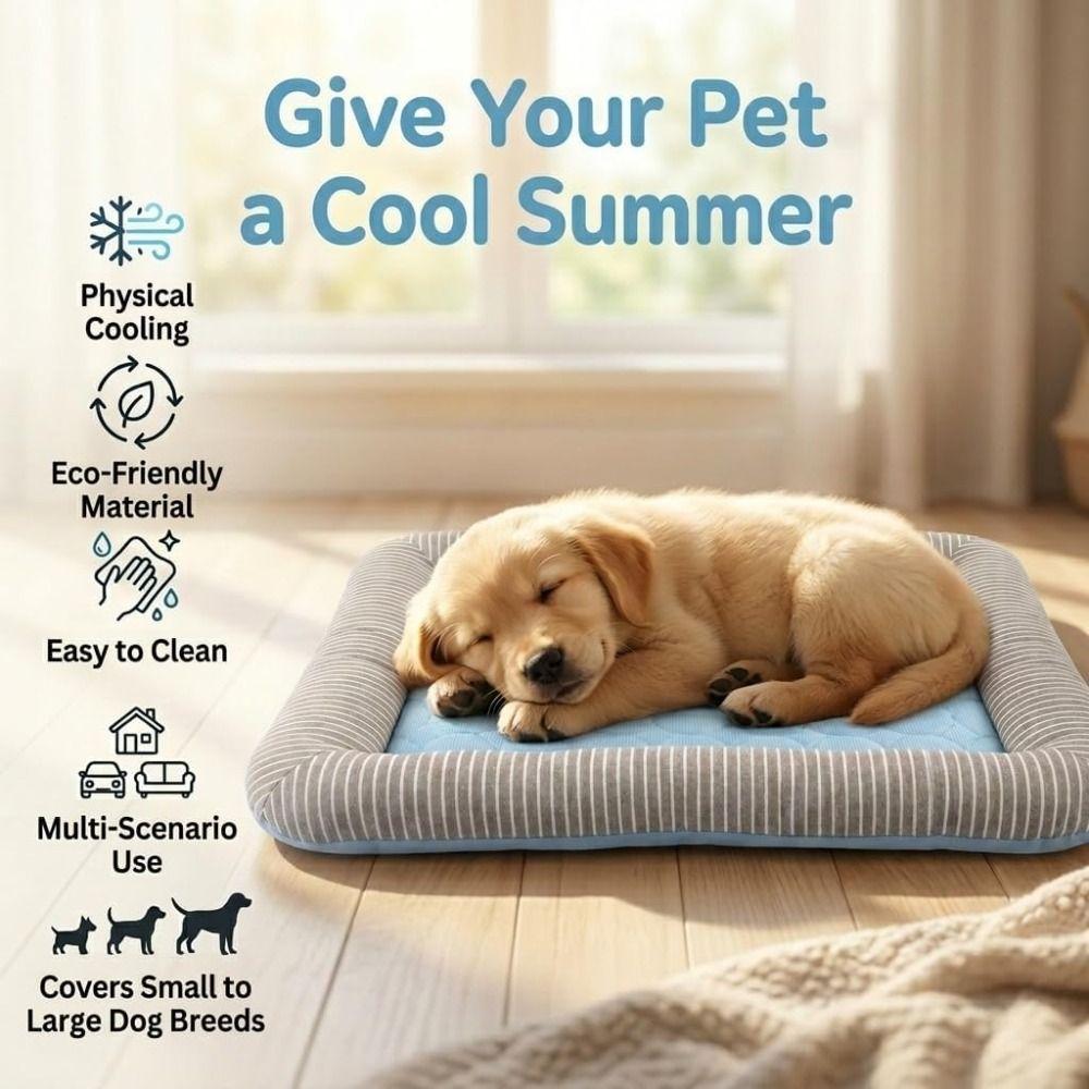 Ice Silk Material Cooling Pad Bed for Dogs Cats Soft Summer Sleeping Puppy Kitten Cool Mat Breathable Pet Nest Pet Blanket