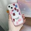 Transparent Wave Edge Painted Silicone Case for Xiaomi Redmi Note 10 11 12 iPhone 15 14 13 11 Samsung A54 A34 A24 Funda Cat Piggy Bear Cover Bumper