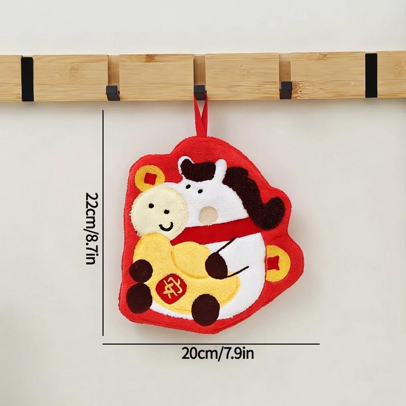 Новый год 2025 Полотенца для рук Полотенца для вытирания на Китайский Новый год Супервпитывающее полотенце для рук Принадлежности для уборки дома и кухни