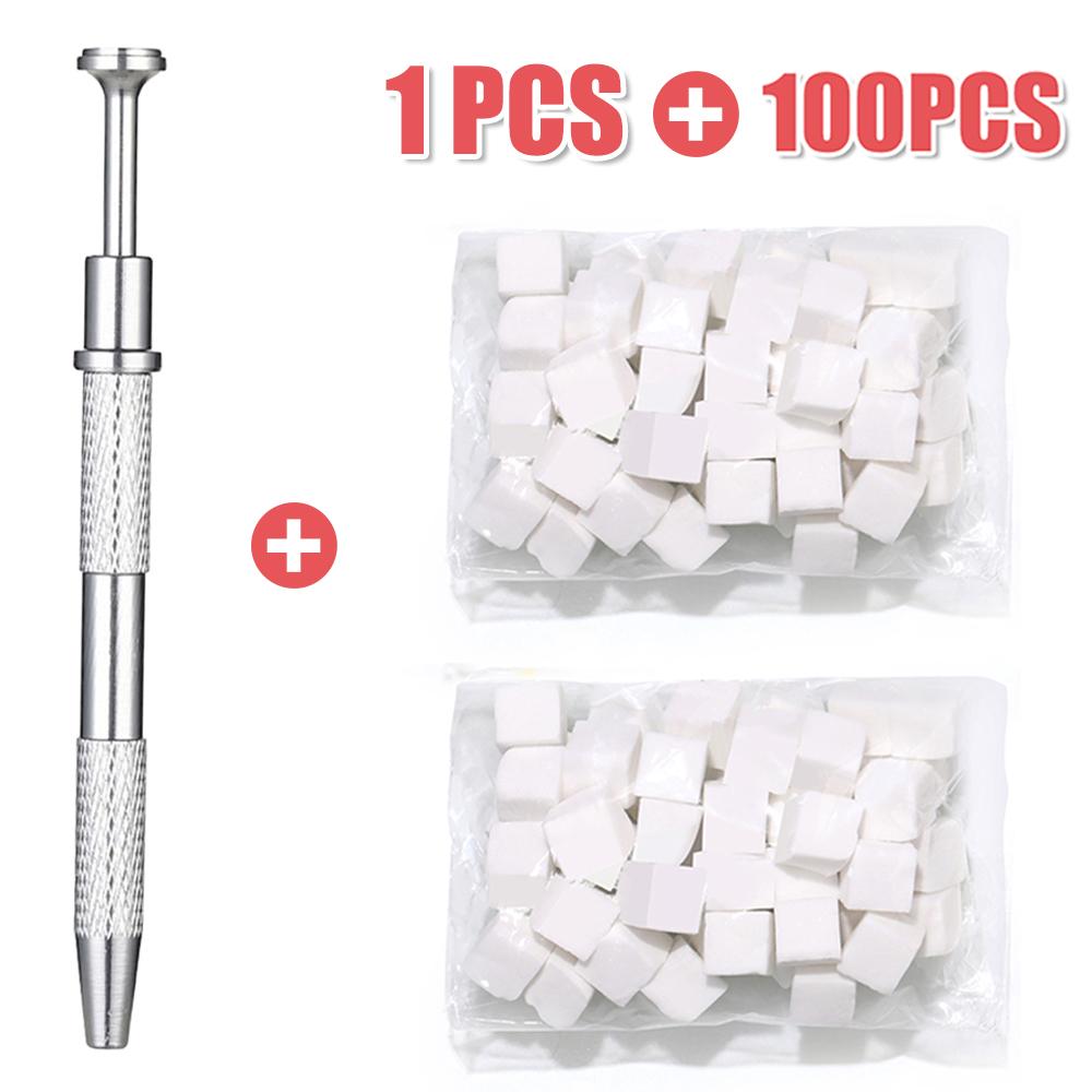 LINMANDA 200/50PCS Nail Sponges With Silver Grabbing Pen Nail Art Color Gradient Aura Effect Designs Brush Precise Manicure Tool