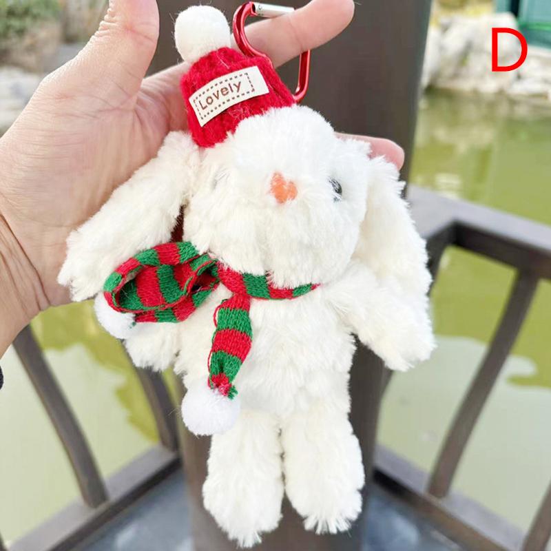 Милый мультяшный пушистый кролик кукла брелок кулон для рюкзака кулон сумка аксессуары креативный чучела животных брелок для подарков