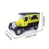 Vintage Die Cast Classic Car Toy, 1:32 Scale Pull Back with Two Opening Doors, Lightweight Durable Alloy Frame, Party, Thanksgiving, Christmas Gift