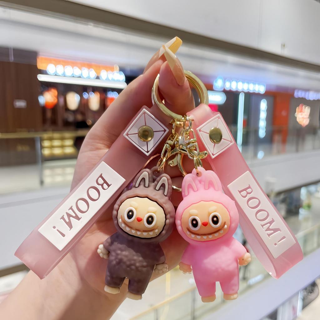 Брелок с изображением мультяшного барашка Лабу: Милая силиконовая кукла-сумка Labubu