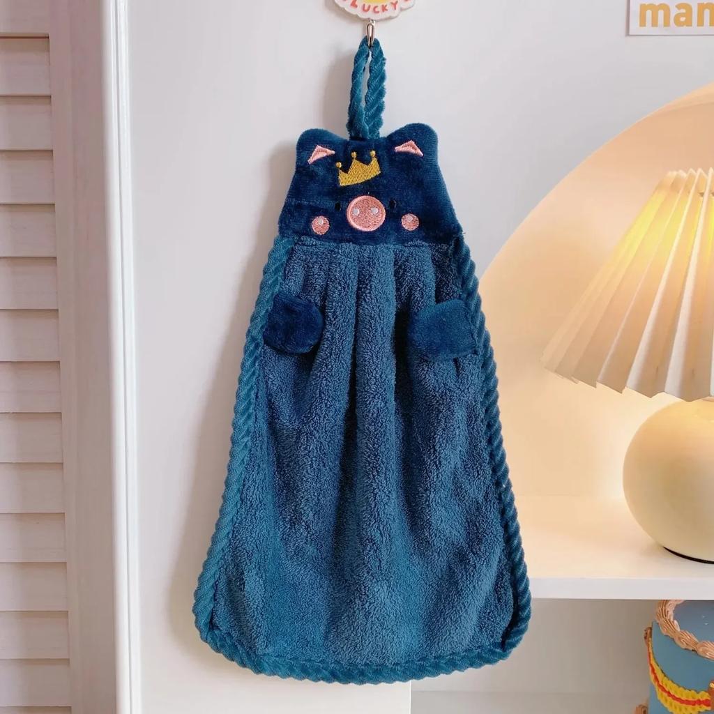 Экономичное полотенце для рук с милым мультяшным поросенком, утолщенное коралловое флисовое мягкое впитывающее воду полотенце, нелиняющая ткань