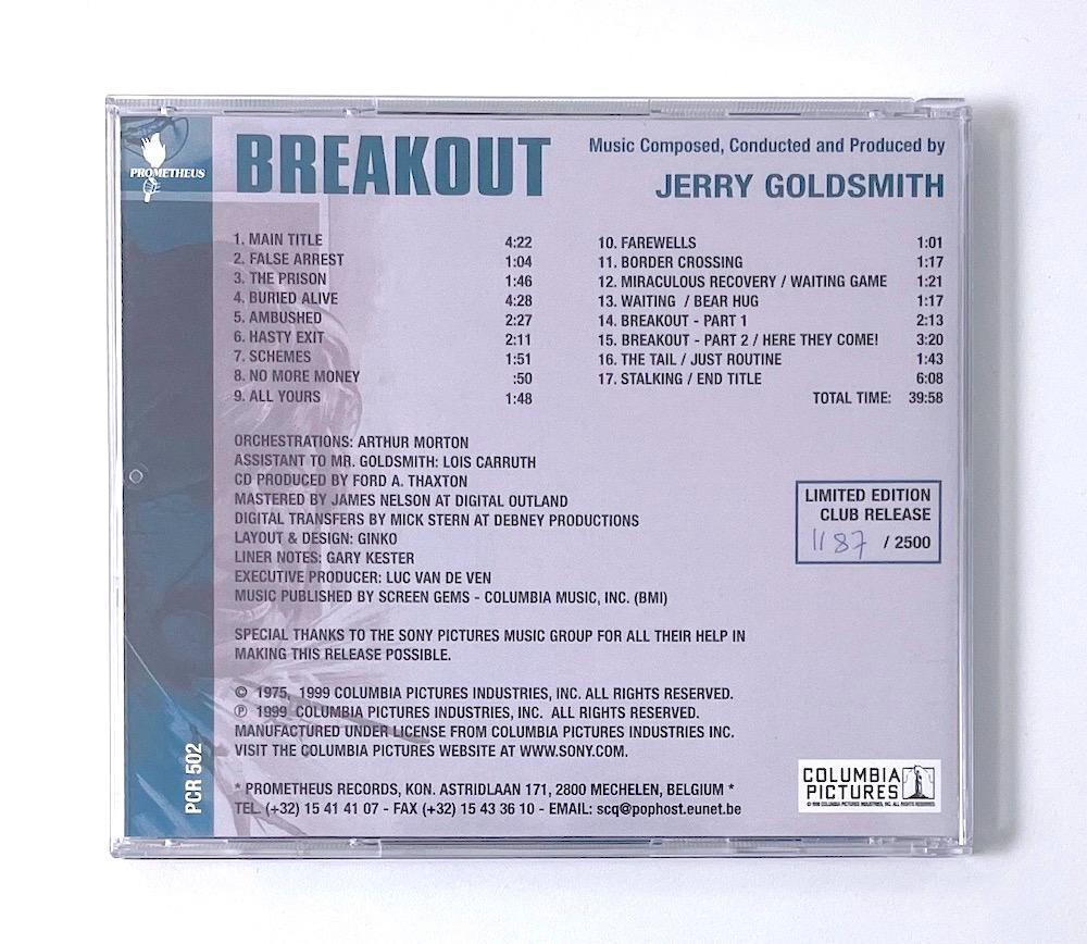 [USED] Out of print Limited to 2500 CD Breakout Original Soundtrack