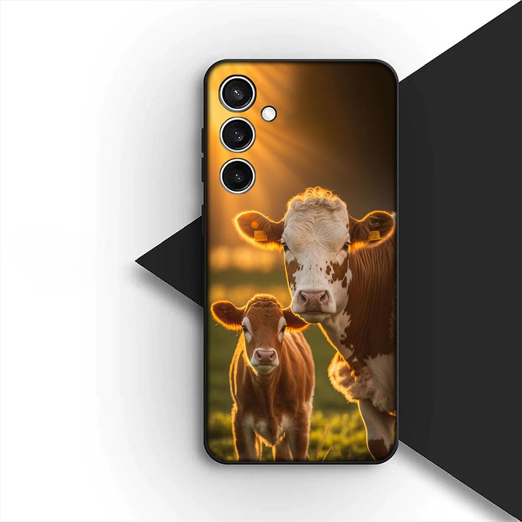 Чехол для Xiaomi Redmi Note 13 14 Pro Plus ProPlus 14C 13C Pro+ 5G 4G Корпус Силиконовый Чехол для Телефона Мультяшное Искусство Коровья Расцветка