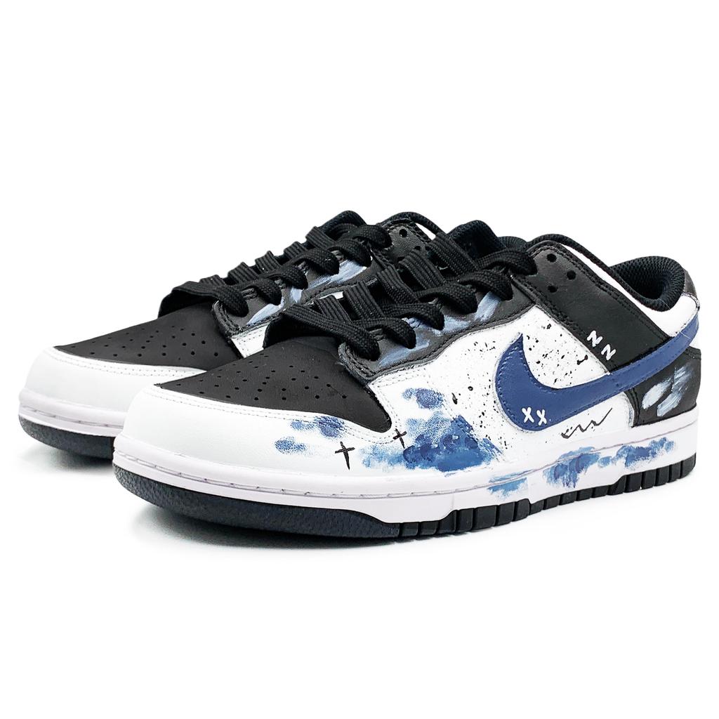 Nike Кроссовки для скейтбординга Dunk Coverage, износостойкие, дышащие, низкие, унисекс, сине-черные, HF5441-100(Команда369-)