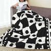 Chess Board Black And White Grid Checkered  Blankets Fleece Sofa Throw Blanket Portable for Couch Bedding Outdoor Throws